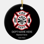 Fireman Personalized Firefighter Keramik Ornament (Vorne)