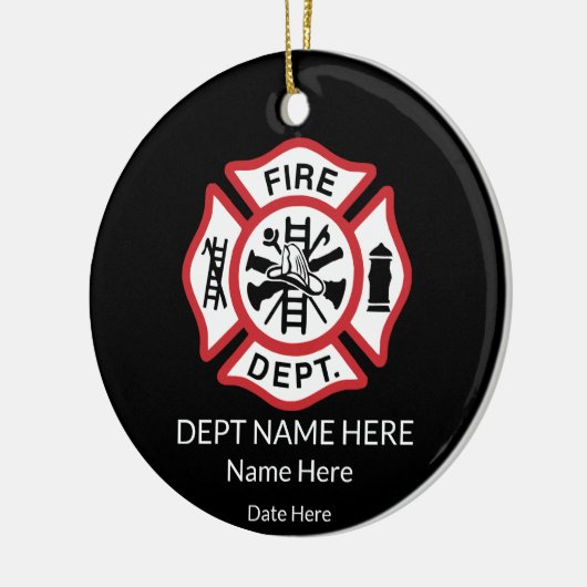 Fireman Personalized Firefighter Keramik Ornament (Links)