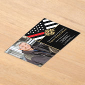 Fireman Photo Red Line Flag Firefighter Retirement Acryleinladungen (Ablage )