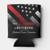 Fireman Retirement Party Red Line Flag Feuerwehrma Dosenkühler (Rückseite)