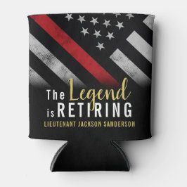 Fireman Retirement Party Red Line Flag Feuerwehrma Dosenkühler