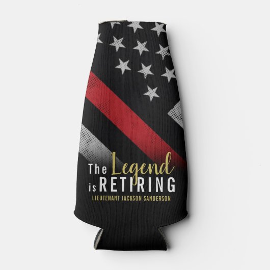 Fireman Retirement Party Red Line Flag Feuerwehrma Flaschenkühler (Vorderseite)