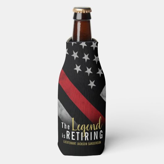 Fireman Retirement Party Red Line Flag Feuerwehrma Flaschenkühler (Flaschenvorderseite)