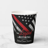 Fireman Retirement Party Red Line Flag Feuerwehrma Pappbecher (Rückseite)