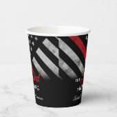 Fireman Retirement Party Red Line Flag Feuerwehrma Pappbecher (Links)