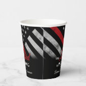 Fireman Retirement Party Red Line Flag Feuerwehrma Pappbecher (Rechts)