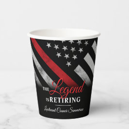 Fireman Retirement Party Red Line Flag Feuerwehrma Pappbecher