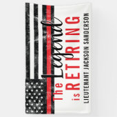 Fireman Retirement Red Line Flag Feuerwehrmann Banner (Vertikal)