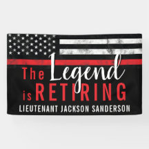 Fireman Retirement Red Line Flag Feuerwehrmann