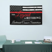 Fireman Retirement Red Line Flag Feuerwehrmann Banner (Messeveranstaltung)