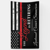 Fireman Retirement Red Line Flag Feuerwehrmann Banner (Vertikal)