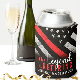 Fireman Retirement Red Line Flag Feuerwehrmann Dosenkühler