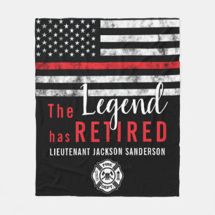 Fireman Retirement Red Line Flag Feuerwehrmann Fleecedecke