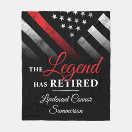 Fireman Retirement Red Line Flag Feuerwehrmann Fleecedecke