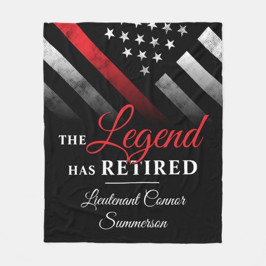 Fireman Retirement Red Line Flag Feuerwehrmann Fleecedecke (Vorderseite)