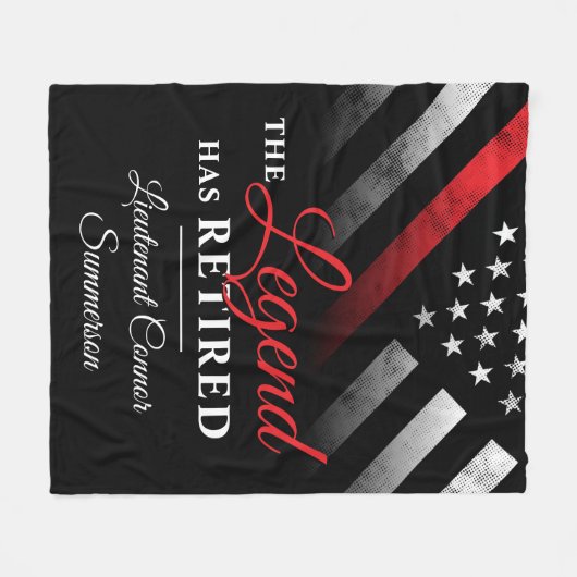 Fireman Retirement Red Line Flag Feuerwehrmann Fleecedecke (Vorderseite (Horizontal))