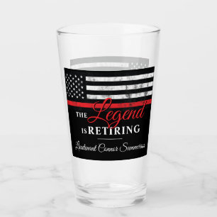 Fireman Retirement Red Line Flag Feuerwehrmann Glas