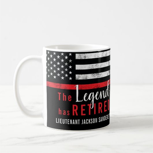 Fireman Retirement Red Line Flag Feuerwehrmann Kaffeetasse (Links)