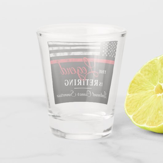 Fireman Retirement Red Line Flag Feuerwehrmann Schnapsglas (Rückseite)