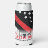 Fireman Retirement Red Line Flag Feuerwehrmann Selters Dosenkühler (Seltzer Rückseite)