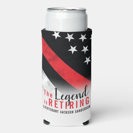 Fireman Retirement Red Line Flag Feuerwehrmann Selters Dosenkühler (Seltzer Vorderseite)