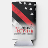 Fireman Retirement Red Line Flag Feuerwehrmann Selters Dosenkühler (Rückseite)