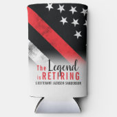 Fireman Retirement Red Line Flag Feuerwehrmann Selters Dosenkühler (Vorderseite)