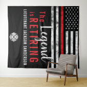 Fireman Retirement Red Line Flag Feuerwehrmann Wandteppich (Beispiel (Horizontal))