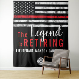 Fireman Retirement Red Line Flag Feuerwehrmann Wandteppich