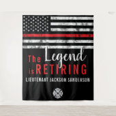 Fireman Retirement Red Line Flag Feuerwehrmann Wandteppich (Vorderseite)