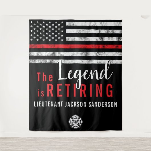 Fireman Retirement Red Line Flag Feuerwehrmann Wandteppich (Vorderseite)