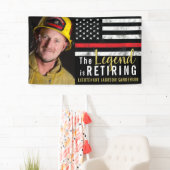 Fireman Retirement Thin Red Line Firefighter Foto Banner (Insitu)
