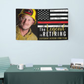 Fireman Retirement Thin Red Line Firefighter Foto Banner (Messeveranstaltung)