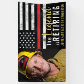 Fireman Retirement Thin Red Line Firefighter Foto Banner (Vertikal)