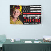 Fireman Retirement Thin Red Line Firefighter Foto Banner (Messeveranstaltung)