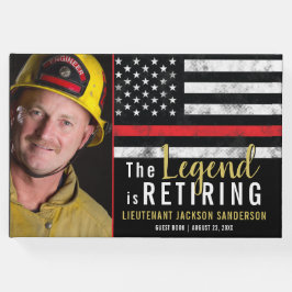 Fireman Retirement Thin Red Line Firefighter Foto Gästebuch