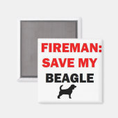 Fireman rettet meinen Beagle Magnet (Vorderseite/Rückseite)