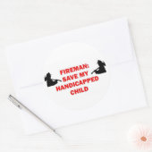 Fireman Rettete mein behindertes Kind Runder Aufkleber (Umschlag)