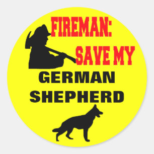 Fireman Rettete Mein Deutscher Schäferhund Runder Aufkleber