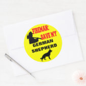 Fireman Rettete Mein Deutscher Schäferhund Runder Aufkleber (Umschlag)