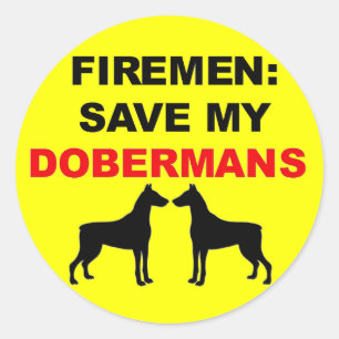 Fireman Rettete meine Dobermans Runder Aufkleber