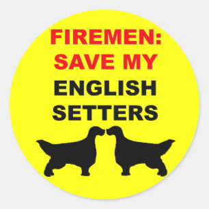 Fireman Rettete meine englischen Setters Runder Aufkleber