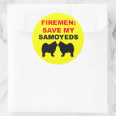 Fireman Rettete meine Samoyeds Runder Aufkleber (Tasche)