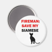Fireman Rettete meine Siamkatze Magnet (Vorderseite/Rückseite)