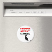 Fireman Rettete meine Siamkatze Magnet (In Situ (Geschirrspüler))