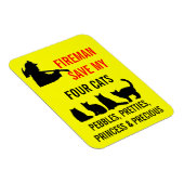 Fireman Rettete meine VIER Katzen Magnet (Rechte Seite)