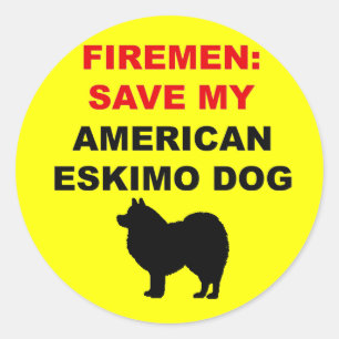 Fireman Rettete meinen amerikanischen Eskimo Hund Runder Aufkleber