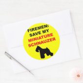 Fireman Rettete meinen Miniaturschnauzer Runder Aufkleber (Umschlag)
