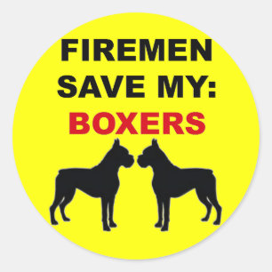 Fireman Rettete My Boxers Runder Aufkleber