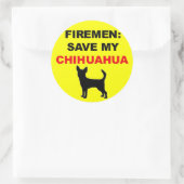 Fireman Rettete My Chihuahua Runder Aufkleber (Tasche)